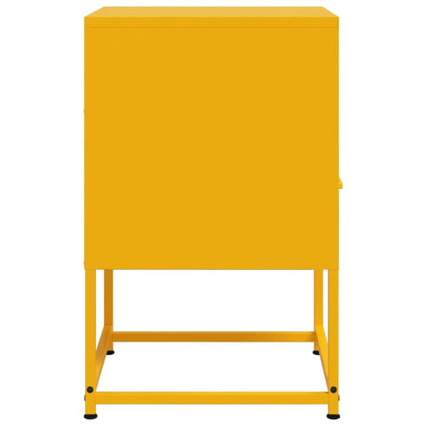 vidaXL Bedside Cabinet Mustard Yellow 36x39x60.5 cm Steel