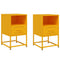 vidaXL Bedside Cabinets 2 pcs Mustard Yellow 36x39x60.5 cm Steel