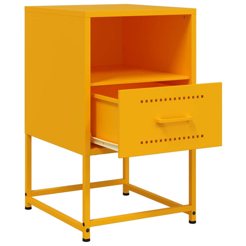 vidaXL Bedside Cabinets 2 pcs Mustard Yellow 36x39x60.5 cm Steel