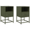 vidaXL Bedside Cabinets 2 pcs Olive Green 36x39x60.5 cm Steel