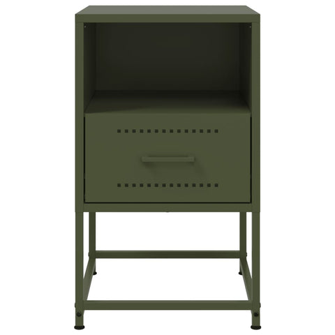 vidaXL Bedside Cabinets 2 pcs Olive Green 36x39x60.5 cm Steel