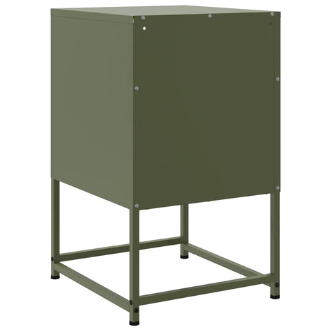 vidaXL Bedside Cabinets 2 pcs Olive Green 36x39x60.5 cm Steel