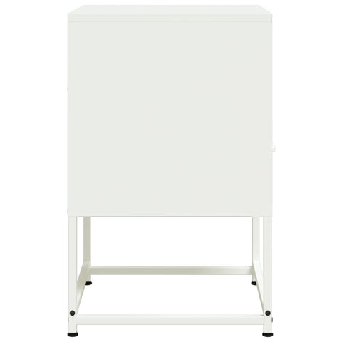 vidaXL Bedside Cabinet White 36x39x60.5 cm Steel