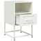 vidaXL Bedside Cabinet White 36x39x60.5 cm Steel