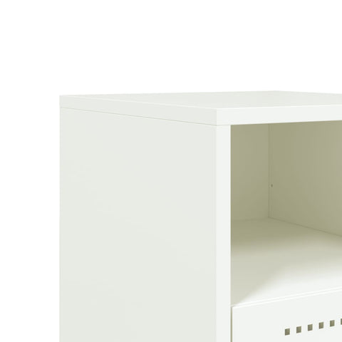 vidaXL Bedside Cabinet White 36x39x60.5 cm Steel
