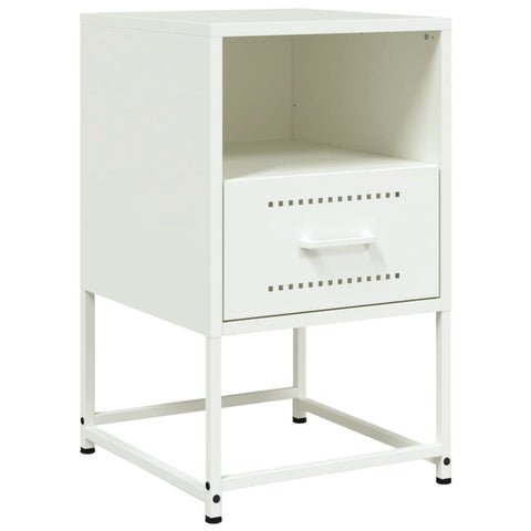 vidaXL Bedside Cabinets 2 pcs White 36x39x60.5 cm Steel