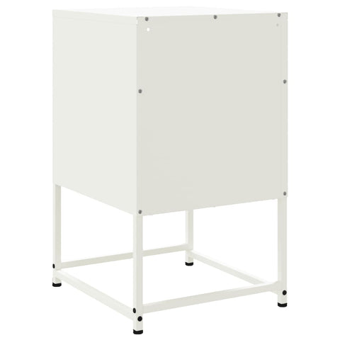 vidaXL Bedside Cabinets 2 pcs White 36x39x60.5 cm Steel