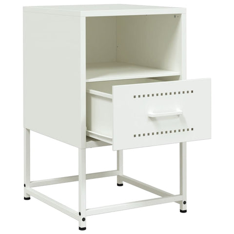 vidaXL Bedside Cabinets 2 pcs White 36x39x60.5 cm Steel