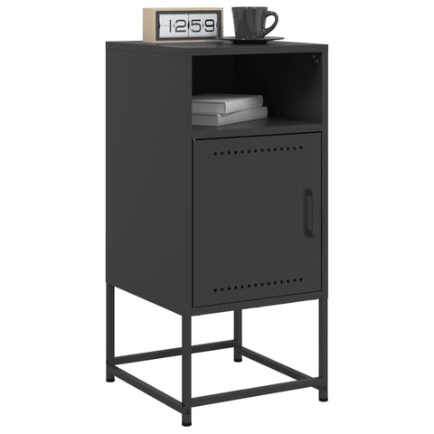 vidaXL Bedside Cabinets 2 pcs Black 36x39x78 cm Steel