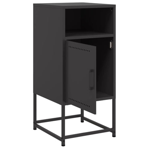 vidaXL Bedside Cabinets 2 pcs Black 36x39x78 cm Steel