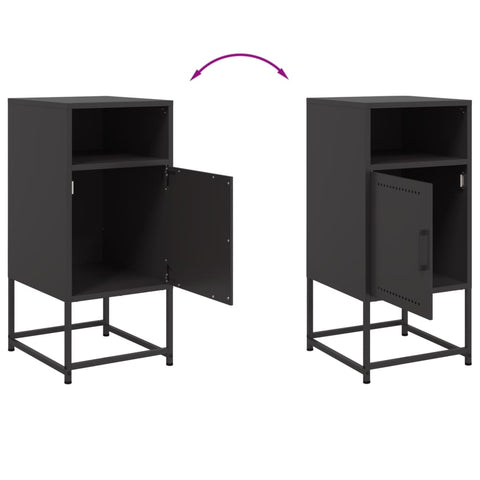vidaXL Bedside Cabinets 2 pcs Black 36x39x78 cm Steel
