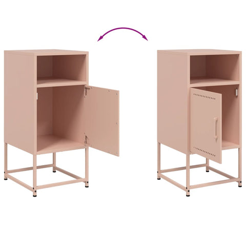 vidaXL Bedside Cabinets 2 pcs Pink 36x39x78 cm Steel