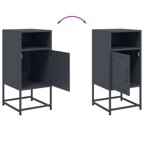 vidaXL Bedside Cabinet Anthracite 36x39x78 cm Steel