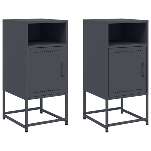 vidaXL Bedside Cabinets 2 pcs Anthracite 36x39x78 cm Steel
