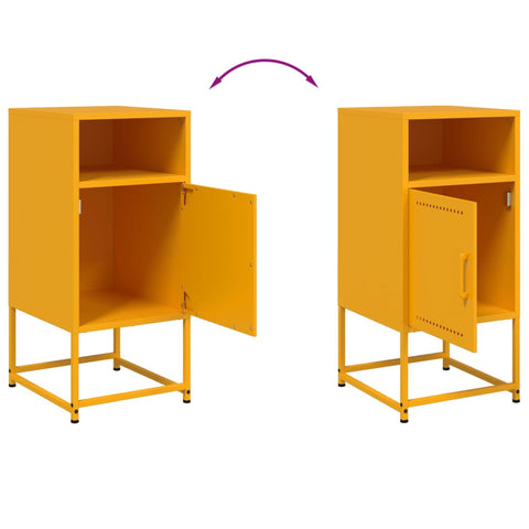vidaXL Bedside Cabinets 2 pcs Mustard Yellow 36x39x78 cm Steel