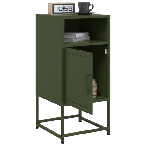 vidaXL Bedside Cabinets 2 pcs Olive Green 36x39x78 cm Steel