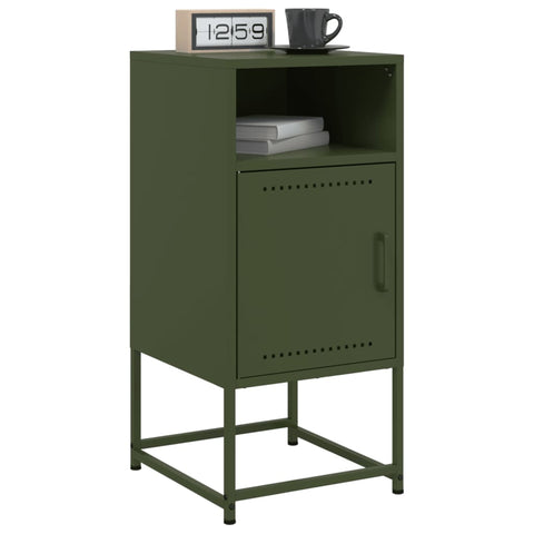 vidaXL Bedside Cabinets 2 pcs Olive Green 36x39x78 cm Steel