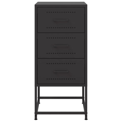 vidaXL Bedside Cabinet Black 36x39x78 cm Steel