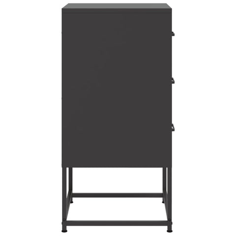 vidaXL Bedside Cabinet Black 36x39x78 cm Steel