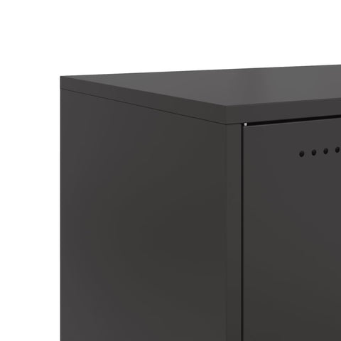 vidaXL Bedside Cabinet Black 36x39x78 cm Steel