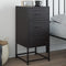 vidaXL Bedside Cabinet Black 36x39x78 cm Steel