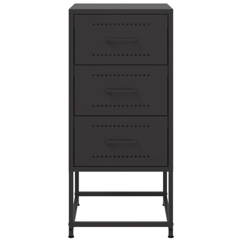 vidaXL Bedside Cabinets 2 pcs Black 36x39x78 cm Steel