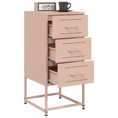 vidaXL Bedside Cabinet Pink 36x39x78 cm Steel