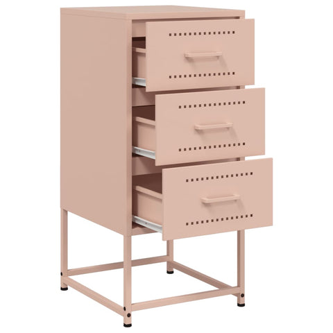 vidaXL Bedside Cabinet Pink 36x39x78 cm Steel