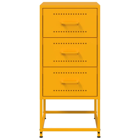 vidaXL Bedside Cabinet Mustard Yellow 36x39x78 cm Steel