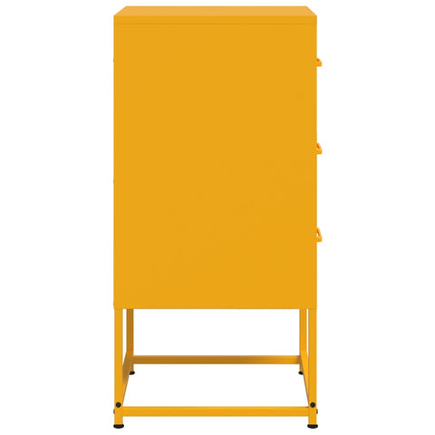 vidaXL Bedside Cabinet Mustard Yellow 36x39x78 cm Steel