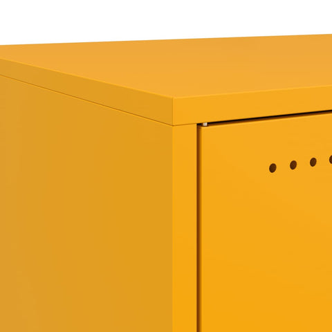 vidaXL Bedside Cabinet Mustard Yellow 36x39x78 cm Steel