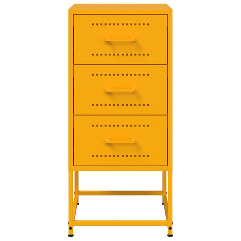 vidaXL Bedside Cabinets 2 pcs Mustard Yellow 36x39x78 cm Steel