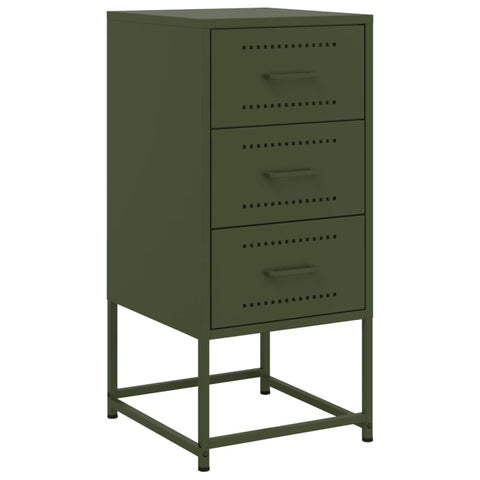 vidaXL Bedside Cabinet Olive Green 36x39x78 cm Steel