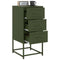 vidaXL Bedside Cabinet Olive Green 36x39x78 cm Steel