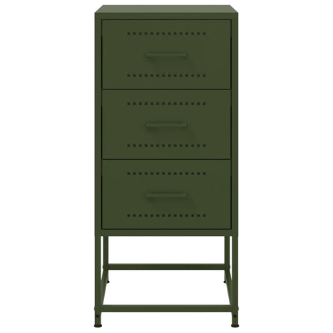vidaXL Bedside Cabinet Olive Green 36x39x78 cm Steel