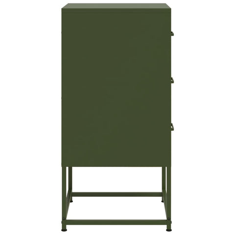 vidaXL Bedside Cabinet Olive Green 36x39x78 cm Steel