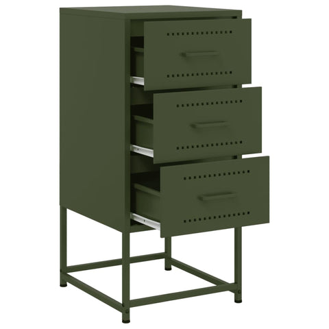 vidaXL Bedside Cabinet Olive Green 36x39x78 cm Steel