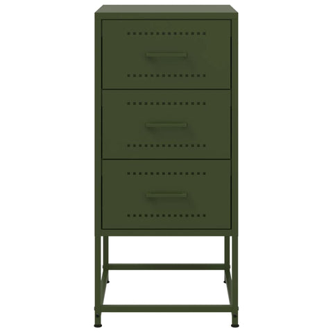 vidaXL Bedside Cabinets 2 pcs Olive Green 36x39x78 cm Steel