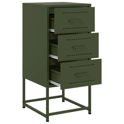 vidaXL Bedside Cabinets 2 pcs Olive Green 36x39x78 cm Steel