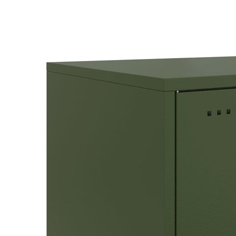 vidaXL Bedside Cabinets 2 pcs Olive Green 36x39x78 cm Steel