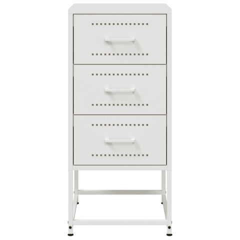 vidaXL Bedside Cabinet White 36x39x78 cm Steel