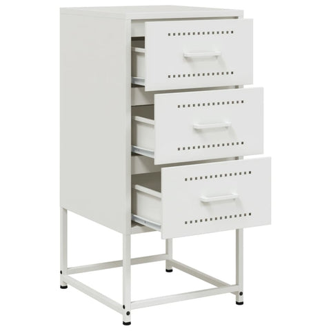 vidaXL Bedside Cabinet White 36x39x78 cm Steel