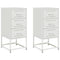 vidaXL Bedside Cabinets 2 pcs White 36x39x78 cm Steel
