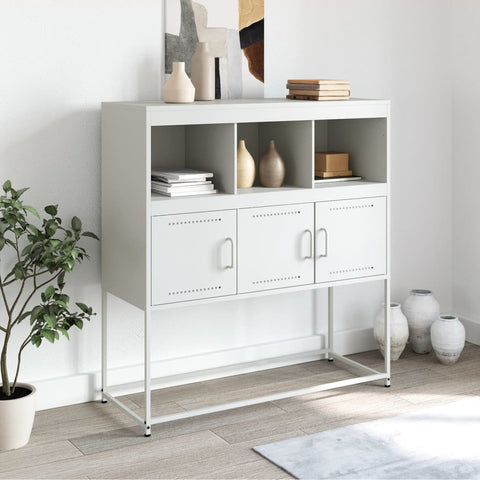 vidaXL Sideboard White 100.5x39x107 cm Steel