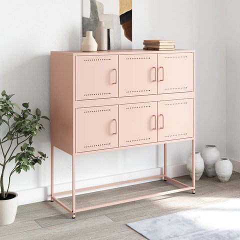 vidaXL Sideboard Pink 100.5x39x107 cm Steel