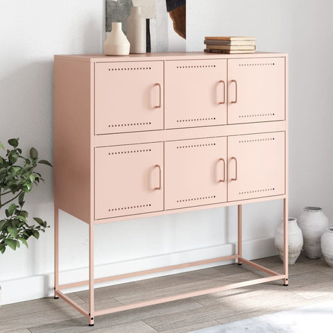 vidaXL Sideboard Pink 100.5x39x107 cm Steel