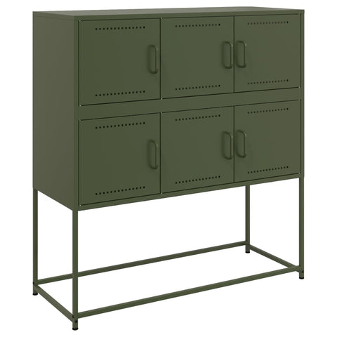 vidaXL Sideboard Olive Green 100.5x39x107 cm Steel