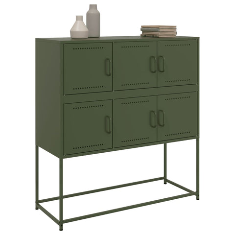 vidaXL Sideboard Olive Green 100.5x39x107 cm Steel