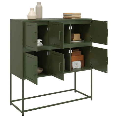vidaXL Sideboard Olive Green 100.5x39x107 cm Steel