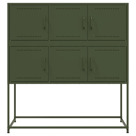 vidaXL Sideboard Olive Green 100.5x39x107 cm Steel